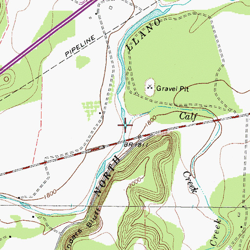 Topographic Map of Calf Creek, TX