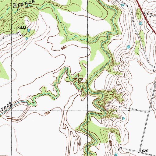 Topographic Map of Calf Creek, TX