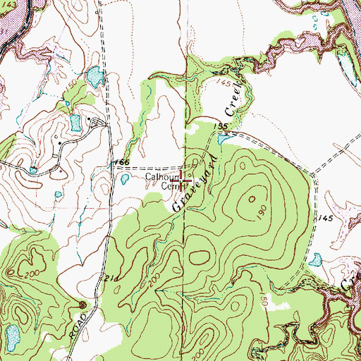Topographic Map of Calhoun Cemetery, TX