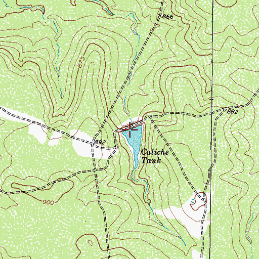 Topographic Map of Caliche Tank, TX