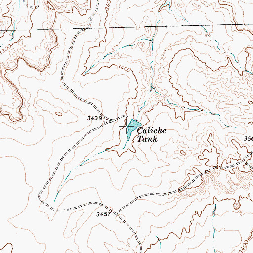 Topographic Map of Caliche Tank, TX