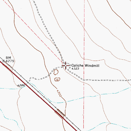 Topographic Map of Caliche Windmill, TX