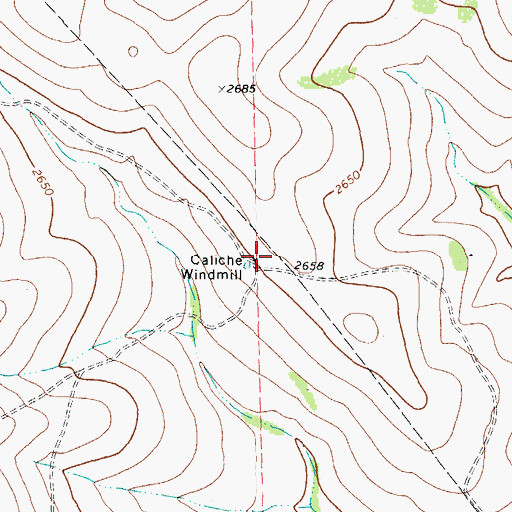 Topographic Map of Caliche Windmill, TX