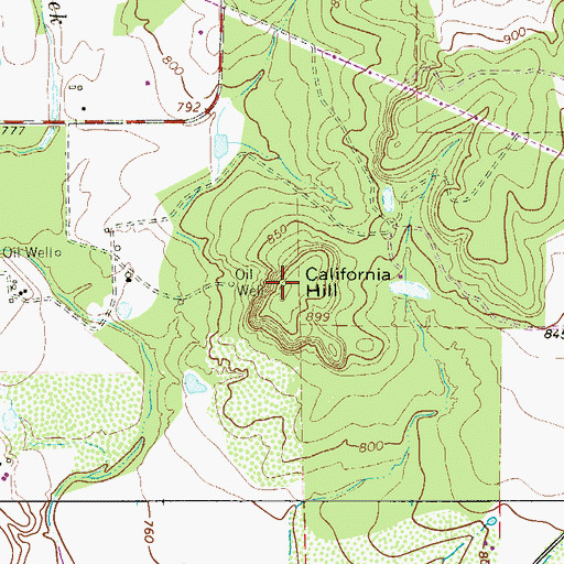 Topographic Map of California Hill, TX