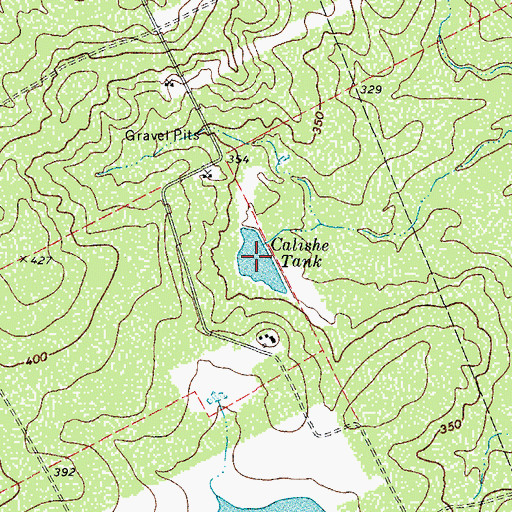Topographic Map of Calishe Tank, TX
