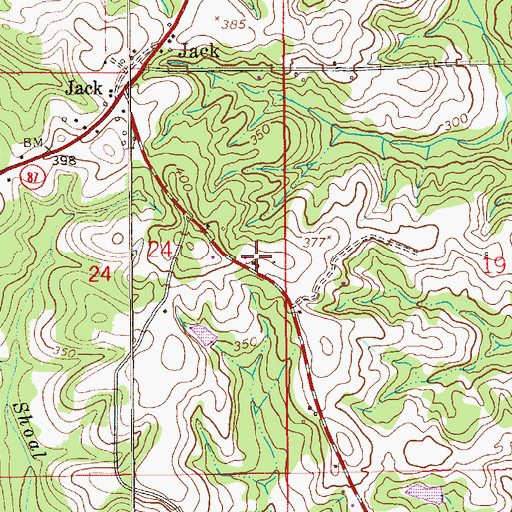 Topographic Map of Jack Church, AL