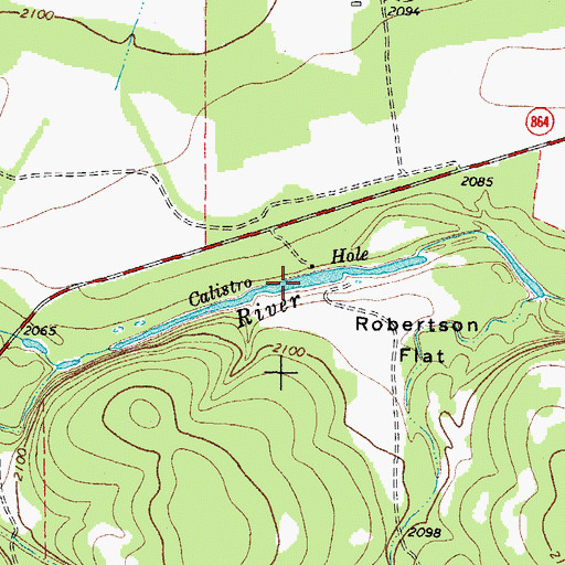 Topographic Map of Calistro Hole, TX
