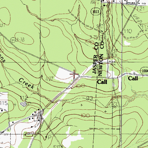 Topographic Map of Call School, TX