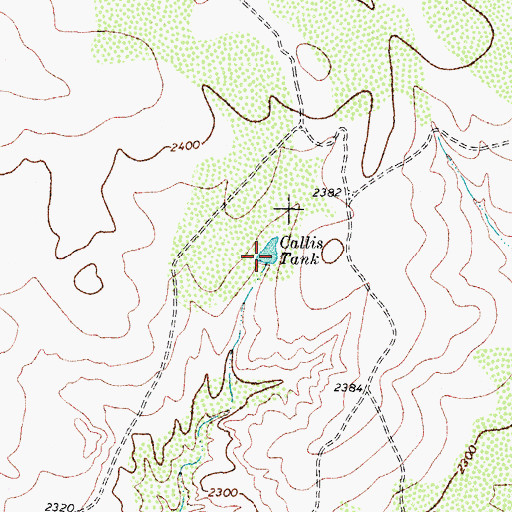 Topographic Map of Callis Tank, TX