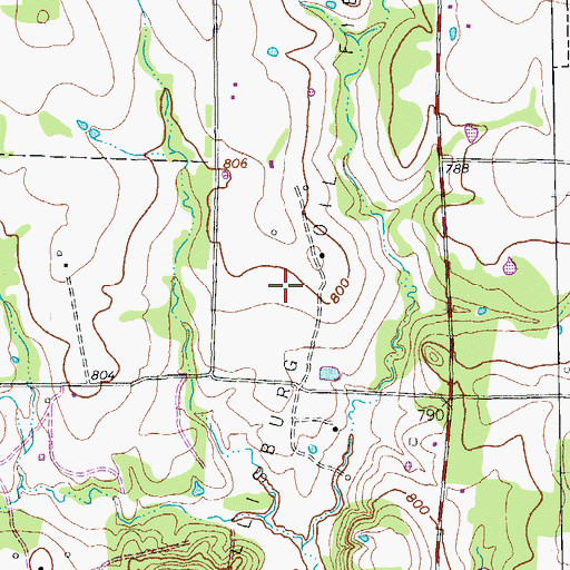 Topographic Map of Callisburg Oil Field, TX