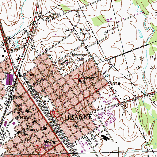 Topographic Map of Calvary Church, TX
