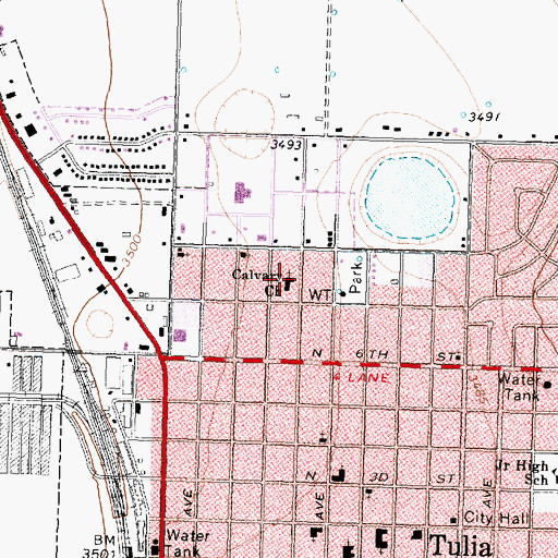 Topographic Map of Calvary Church, TX
