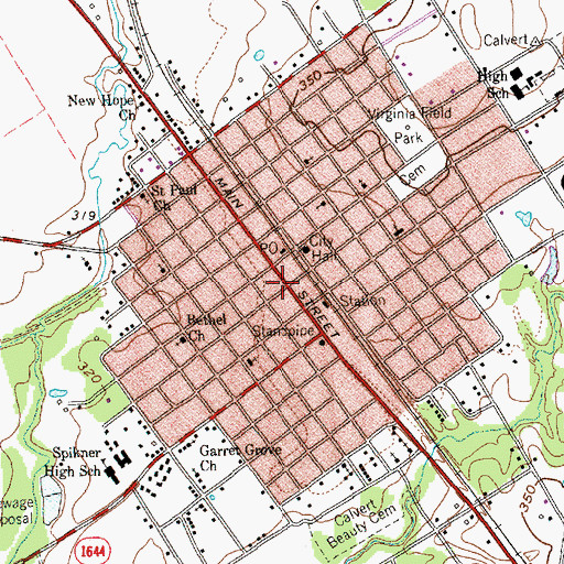 Topographic Map of Calvert, TX