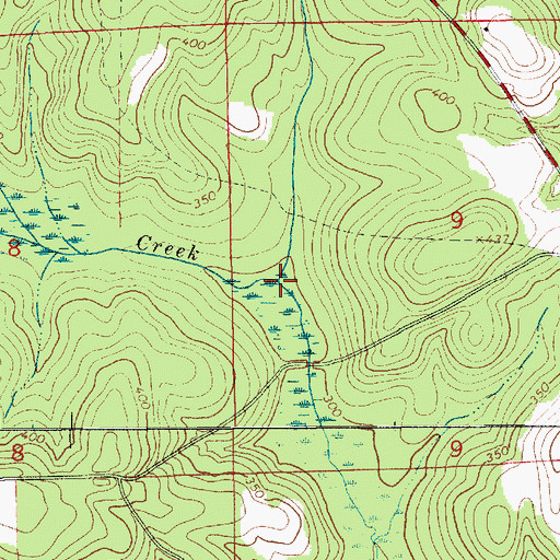 Topographic Map of Jones Branch, AL