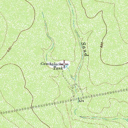 Topographic Map of Cambalache Tank, TX