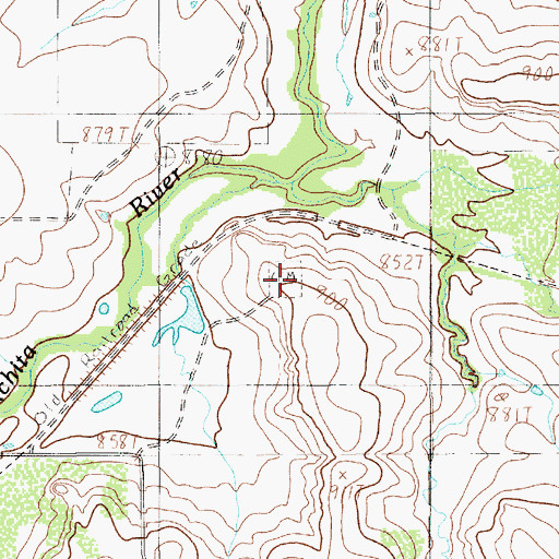 Topographic Map of Cambridge Cemetery, TX