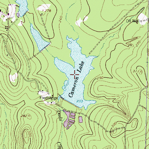 Topographic Map of Cameron Lake, TX