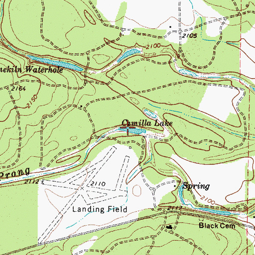 Topographic Map of Camilla Lake, TX