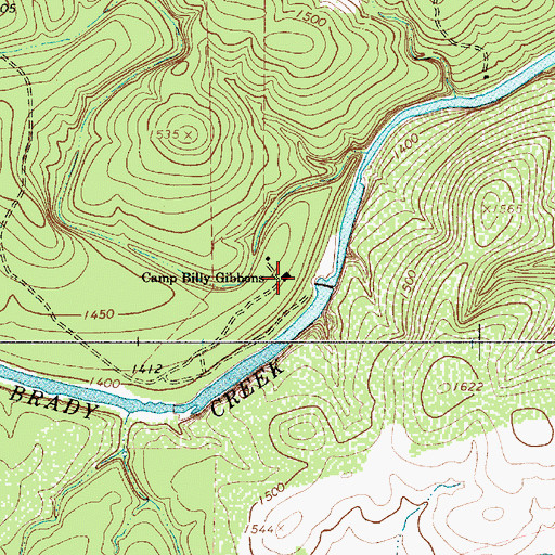 Topographic Map of Camp Billy Gibbons, TX