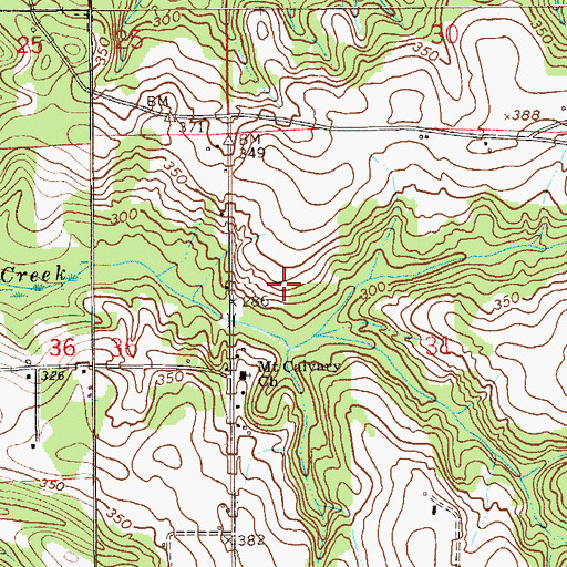 Topographic Map of Kelly Branch, AL