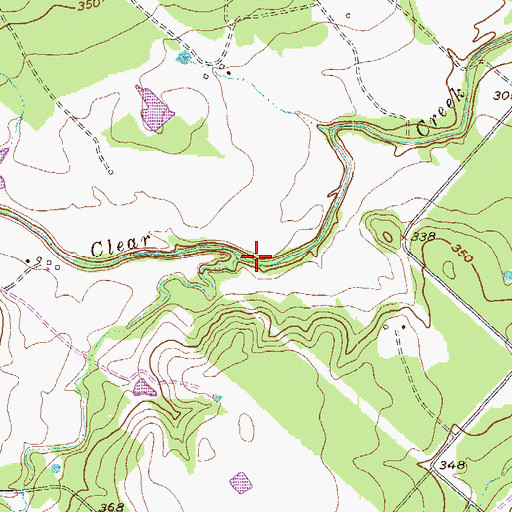 Topographic Map of Camp Creek, TX