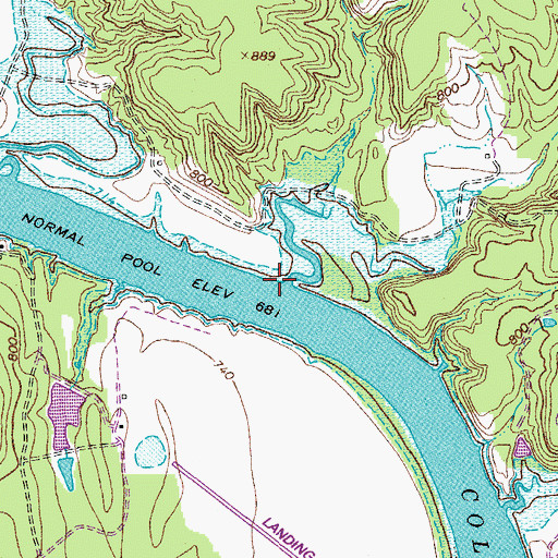 Topographic Map of Camp Creek, TX