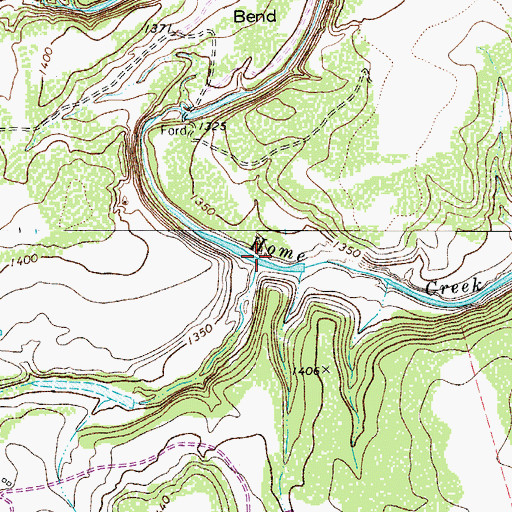Topographic Map of Camp Creek, TX