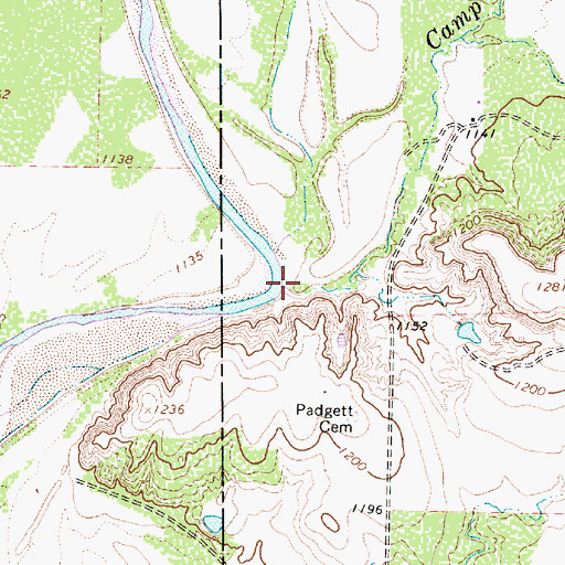 Topographic Map of Camp Creek, TX