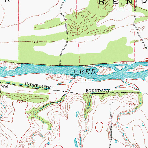 Topographic Map of Camp Creek, TX