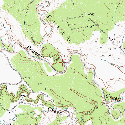 Topographic Map of Camp Creek, TX