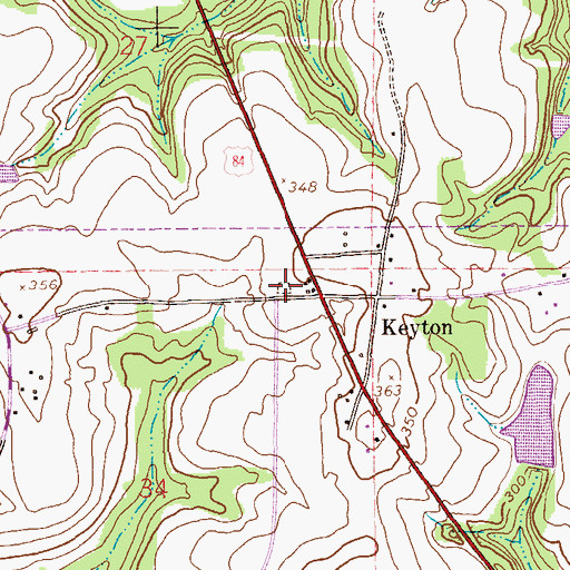 Topographic Map of Keyton Cemetery, AL