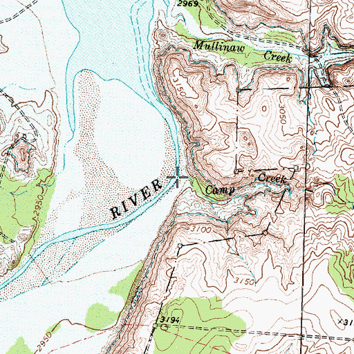 Topographic Map of Camp Creek, TX