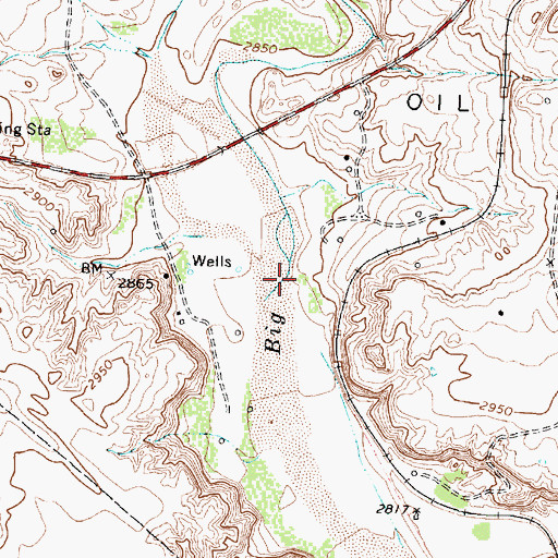 Topographic Map of Camp Creek, TX