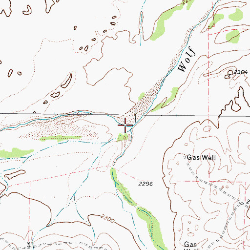 Topographic Map of Camp Creek, TX