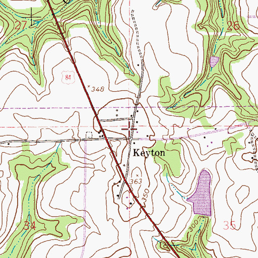Topographic Map of Keyton Church, AL