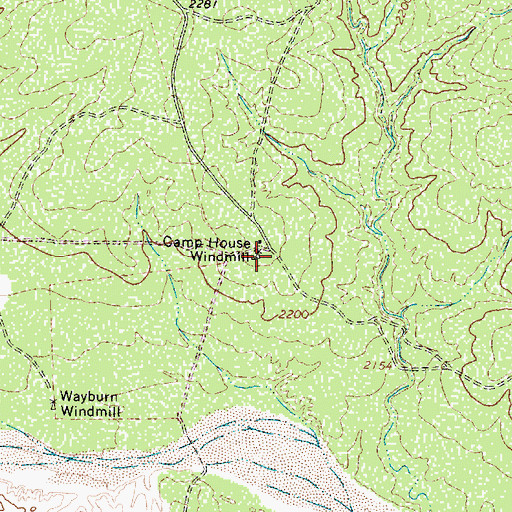 Topographic Map of Camp House Windmill, TX