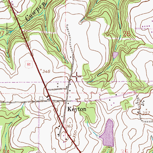 Topographic Map of Keyton School (historical), AL