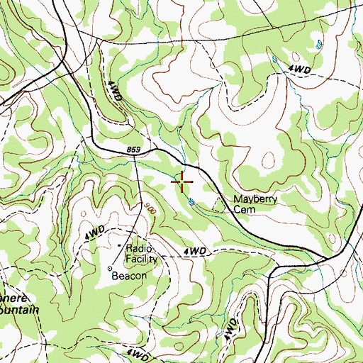 Topographic Map of Camp Moonraker, TX