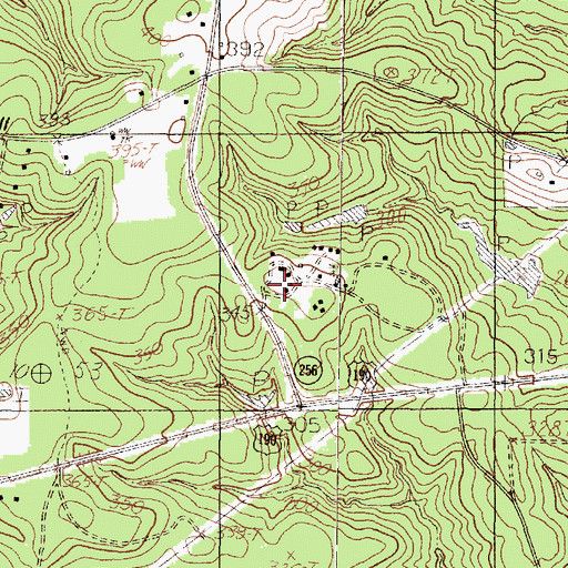 Topographic Map of Camp Niwana, TX