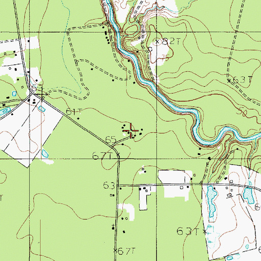 Topographic Map of Camp Otanya, TX