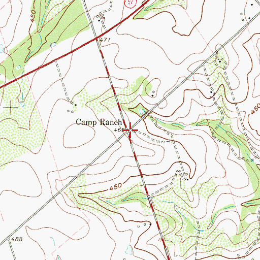 Topographic Map of Camp Ranch, TX