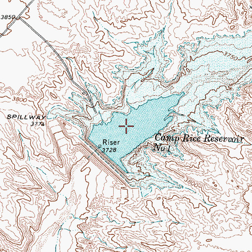 Topographic Map of Camp Rice Reservoir Number One, TX