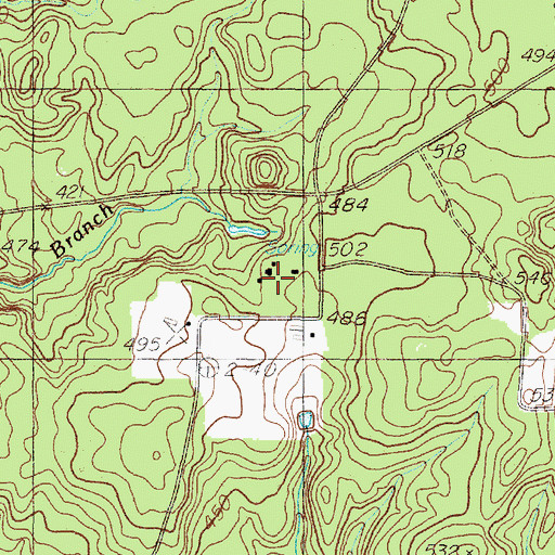 Topographic Map of Camp Tonkawa, TX