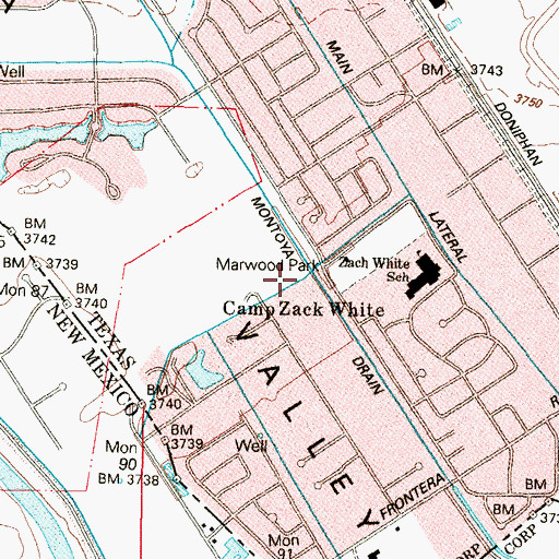 Topographic Map of Camp Zack White, TX