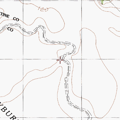 Topographic Map of Campbell Branch, TX