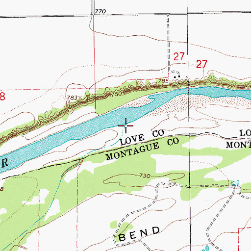 Topographic Map of Campbell Branch, TX