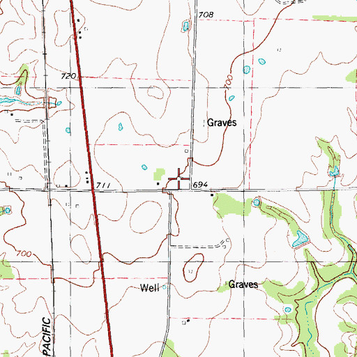 Topographic Map of Campbell Cemetery, TX