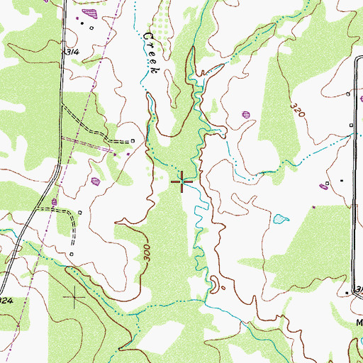 Topographic Map of Campbell Creek, TX