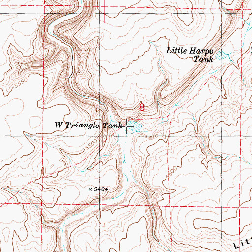 Topographic Map of West Triangle Tank, AZ