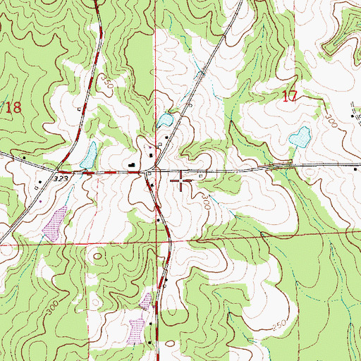 Topographic Map of Lees School (historical), AL